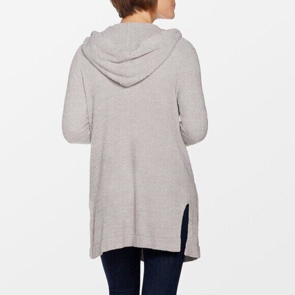 Barefoot Dreams Cozychic Lite Resort Cardi Hooded Long Cardigan Taupe 905 Medium - Picture 6 of 13